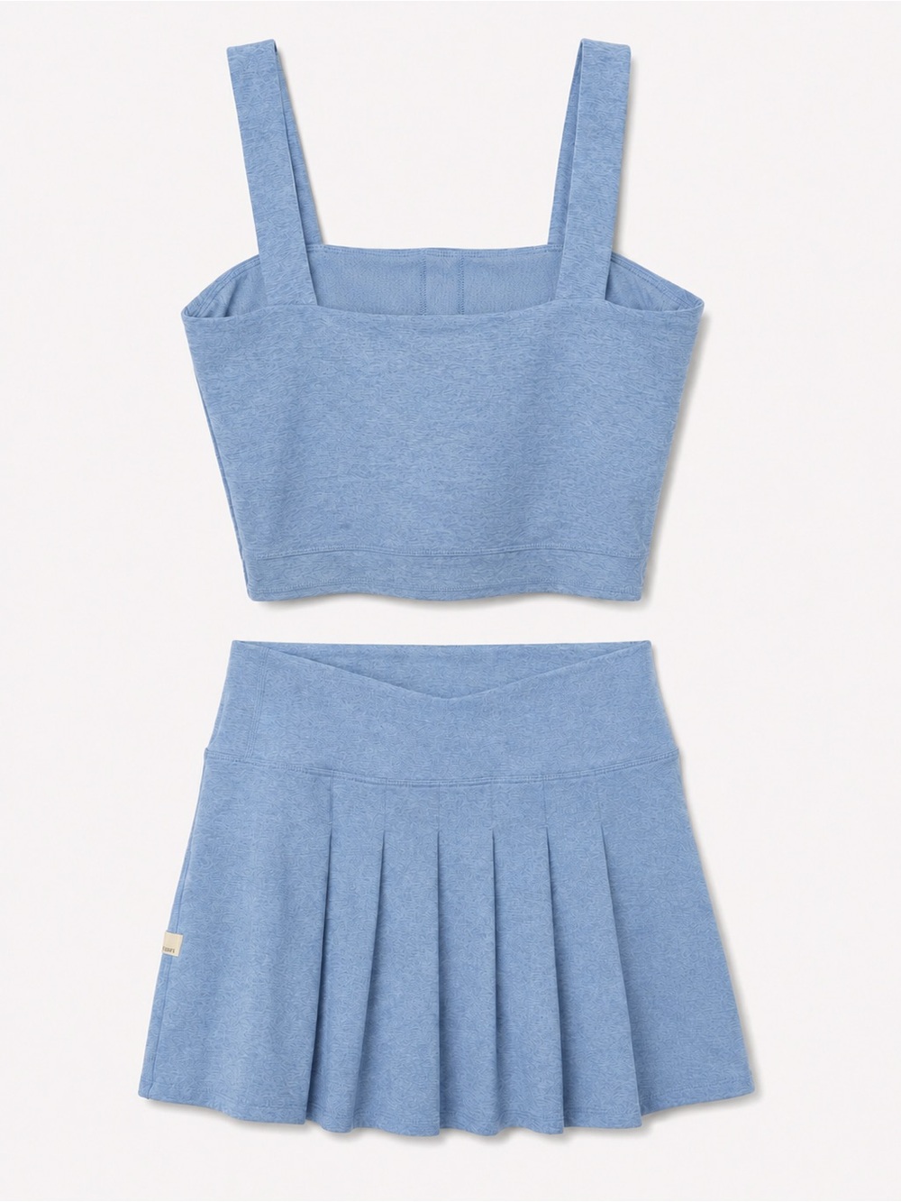 Vuori Light Blue Knit Bandeau and Pleated Skirt Set